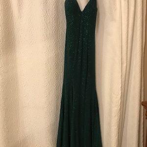 Jovani Size 0 glitter hunter green prom dress